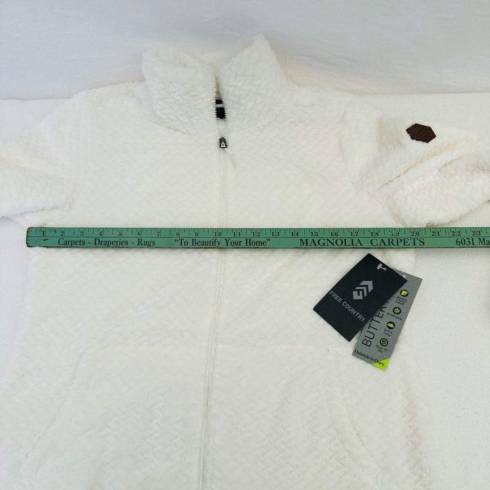 Free Country Cream Teddy Jacket with High Collar - Picture 5 of 9